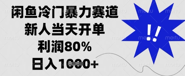 闲鱼冷门暴力赛道，新人当天开单，利润80%，日入数张