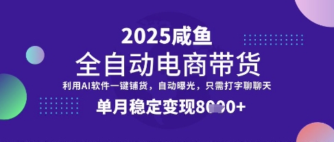 全网首发【闲鱼全自动电商带货】三年磨一剑，一朝露锋芒，单月稳定变现8k+