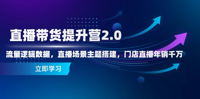 （14694期）直播带货提升营2.0：流量逻辑数据，直播场景主题搭建，门店直播年销千万
