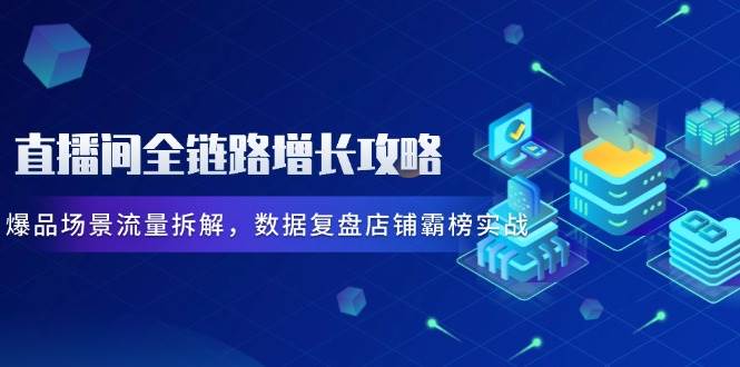 直播间全链路增长攻略，爆品场景流量拆解，数据复盘店铺霸榜实战