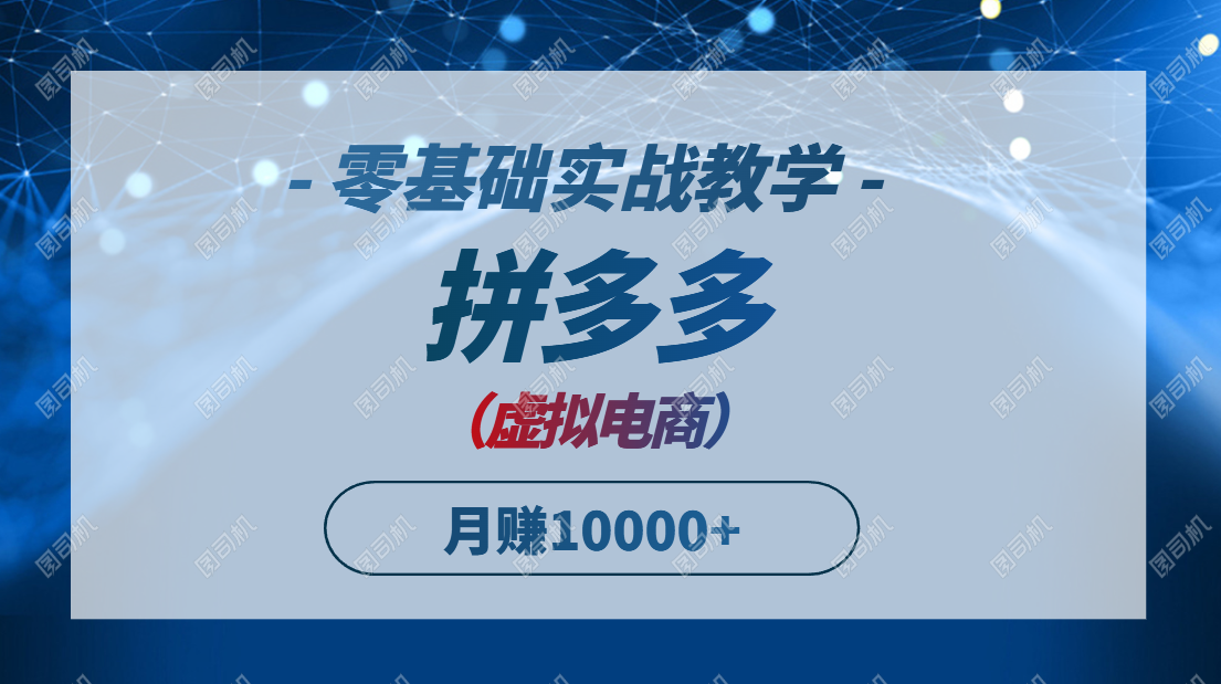 （14880期）拼多多虚拟电商，零基础实战教学，快速打爆商品，新手也能月入10000+