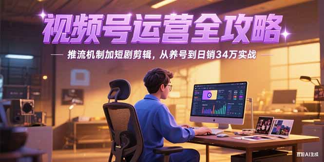（15217期）2025视频号运营全攻略，推流机制加短剧剪辑，从养号到日销34万实战