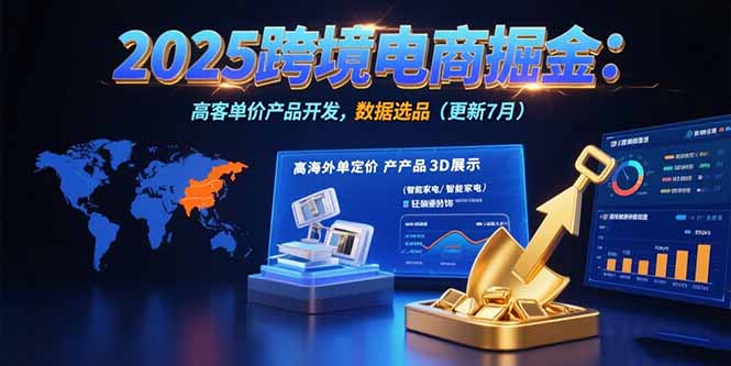（15512期）2025跨境电商掘金：蓝海市场定位，高客单价产品开发，数据选品(更新7月)