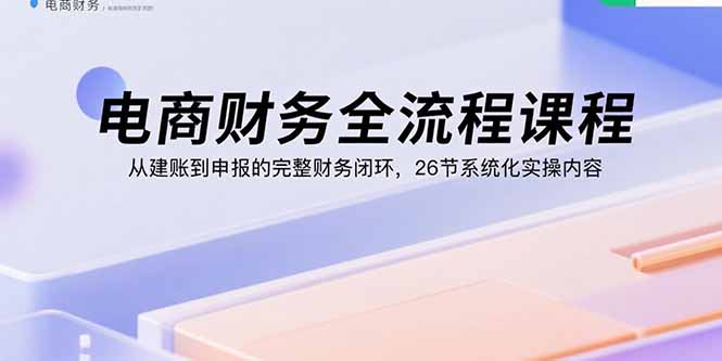 （15893期）电商财务全流程课程：从建账到申报的完整财务闭环，26节系统化实操内容