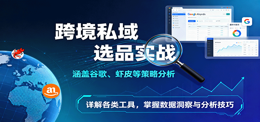 跨境私域选品实战：涵盖谷歌、虾皮等策略分析，详解各类工具，掌握数据洞察与分析技巧