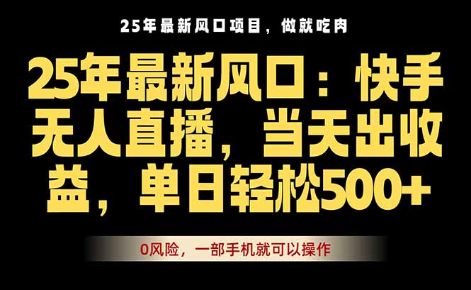 （16007期）25年最新无人直播玩法，当天秒出单，一部手机就可操作