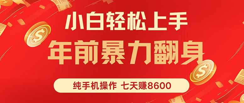 （16080期）七天狂赚8600，小白纯手机操作，日入1000+
