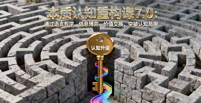（16218期）本质认知重构课7.0：通过语言哲学、信息博弈、价值交换，突破认知局限