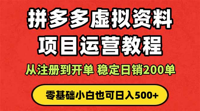 （16220期）拼多多开店运营课程： 蓝海变现玩法，轻松实现睡后收入 零基础小白也可…
