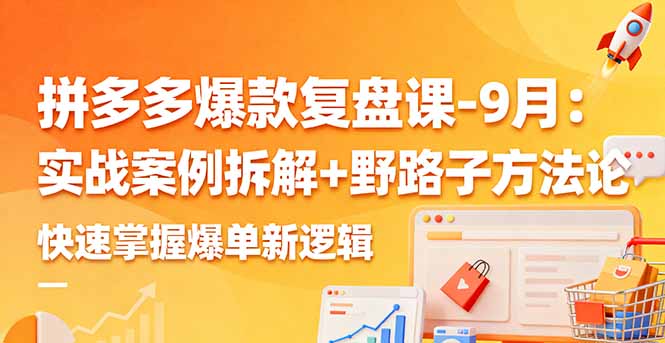 （16176期）拼多多爆款复盘课-9月：实战案例拆解+野路子方法论，快速掌握爆单新逻辑
