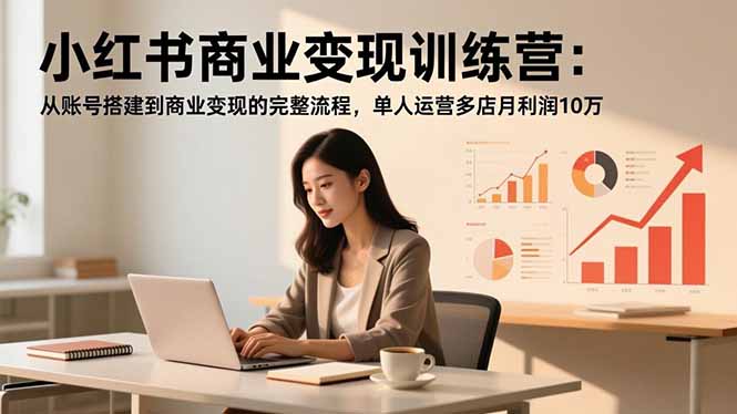 (16698期)小红书商业变现训练营:从账号搭建到商业变现的完整流程,单人运营多店月利润10万