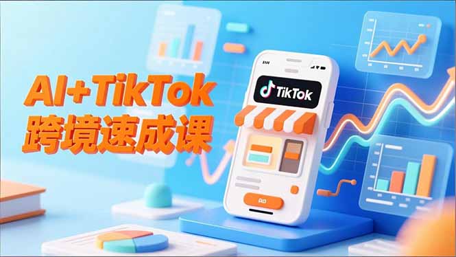 (16745期)AI+TikTok跨境速成课,智能翻译、店铺定位、流程拆解,7天高效上线运营