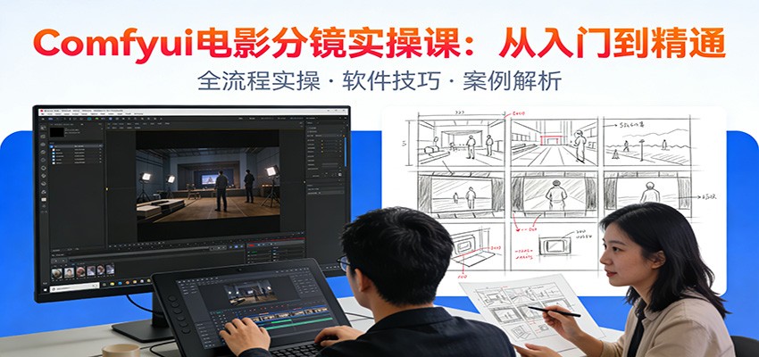 ComfyUI电影分镜实操课:分镜一致性,全流程AI视频制作,零基础也能做专业分镜