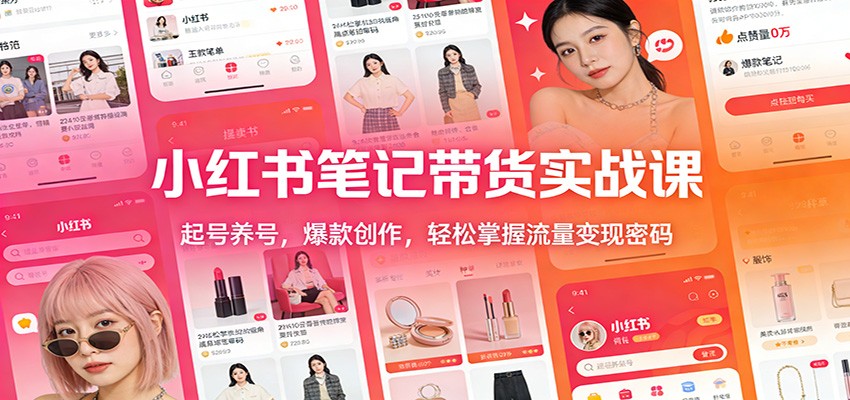 小红书笔记带货实战课:起号养号,爆款创作,轻松掌握流量变现密码
