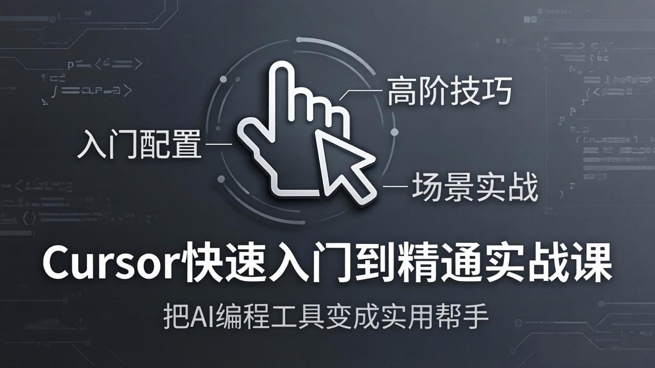 (17794期)Cursor快速入门到精通实战课:入门配置+高阶技巧+场景实战,把AI编程工具变成实用帮手