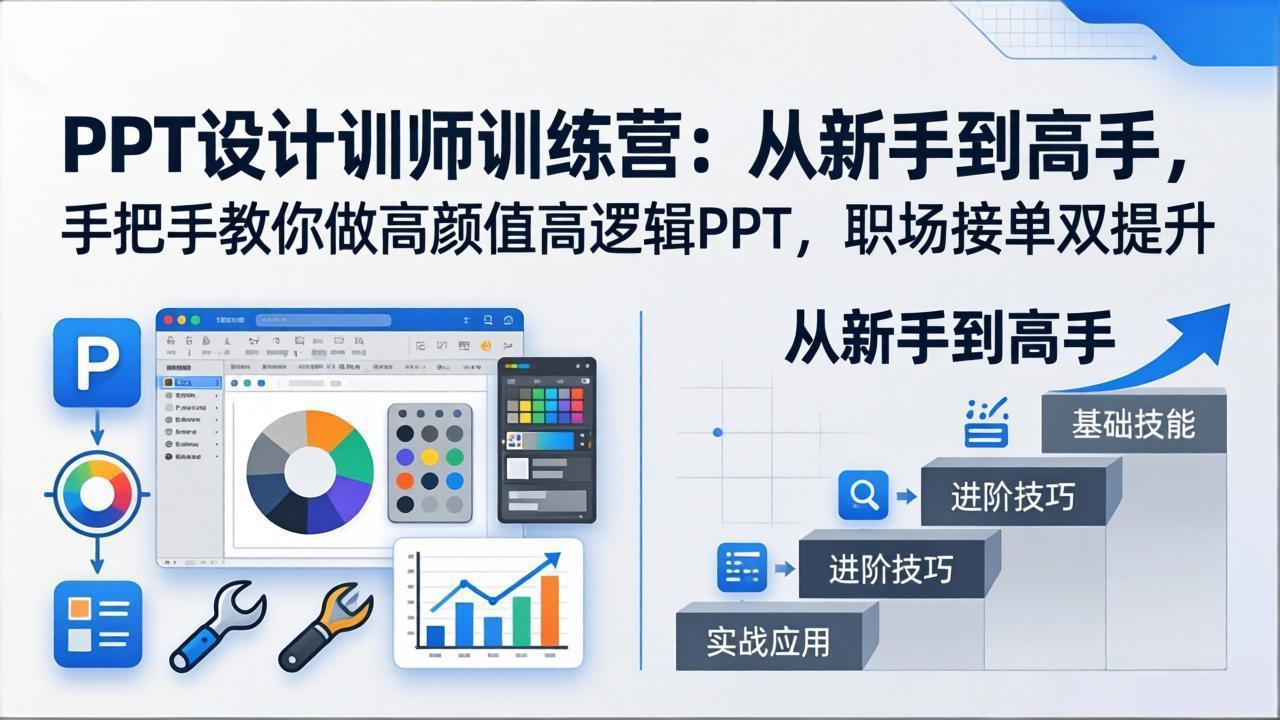 (17886期)PPT设计训师训练营:从新手到高手,手把手教你做高颜值高逻辑PPT,职场接单双提升