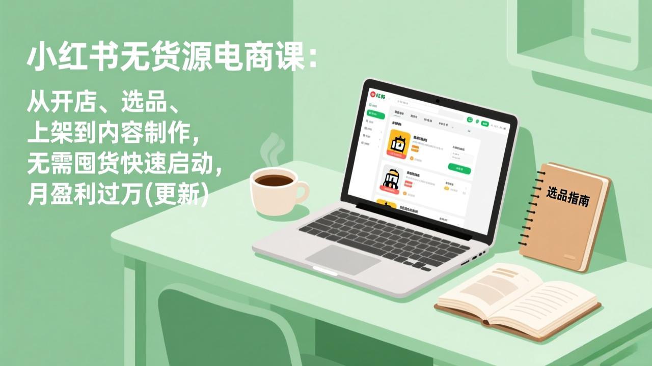 (18420期)小红书无货源电商课(5月12更新):从开店、选品、上架到内容制作,无需囤货快速启动,月盈利过万