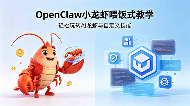 (18566期)不用懂技术!OpenClaw小龙虾喂饭式教学,轻松玩转AI龙虾与自定义技能 (5月22更新)