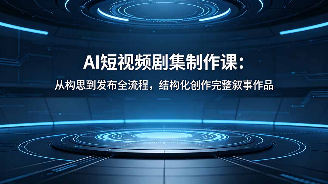 （18414期）AI短视频剧集制作课：从构思到发布全流程，结构化创作完整叙事作品