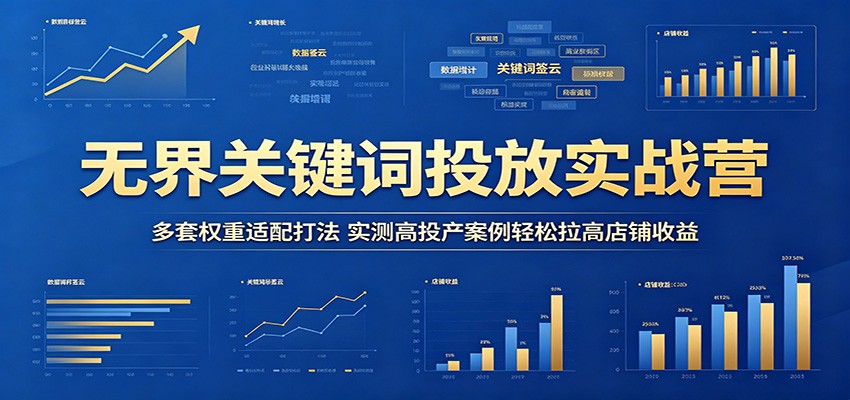 无界关键词投放实战营:多套权重适配打法,实测高投产案例轻松拉高店铺收益