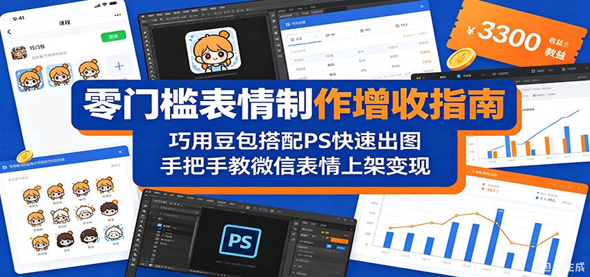 零门槛表情制作增收指南:巧用豆包搭配 PS 快速出图,手把手教微信表情上架变现