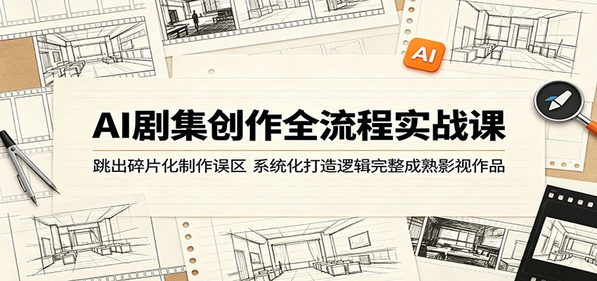 AI剧集创作全流程实战课:跳出碎片化制作误区,系统化打造逻辑完整成熟影视作品