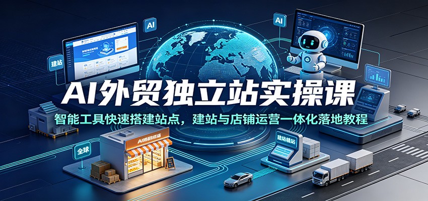 AI外贸独立站实操课:智能工具快速搭建站点,建站与店铺运营一体化落地教程