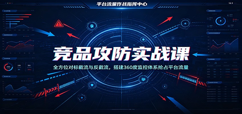 竞品攻防实战课:全方位对标截流与反截流,搭建360度监控体系抢占平台流量