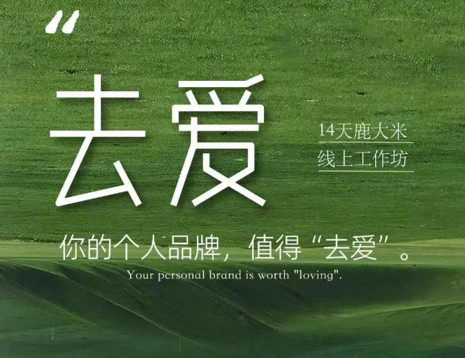 去爱14天鹿大米线上工作坊，你的个人品牌，值得“去爱”