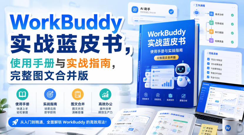 WorkBuddy实战蓝皮书，使用手册与实战指南，完整图文合并版