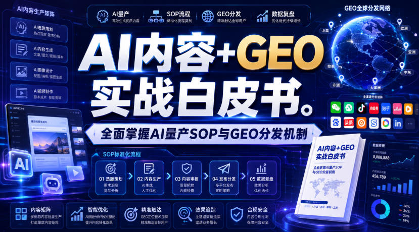 AI内容+GEO实战白皮书，全面掌握AI量产SOP与GEO分发机制【文档】