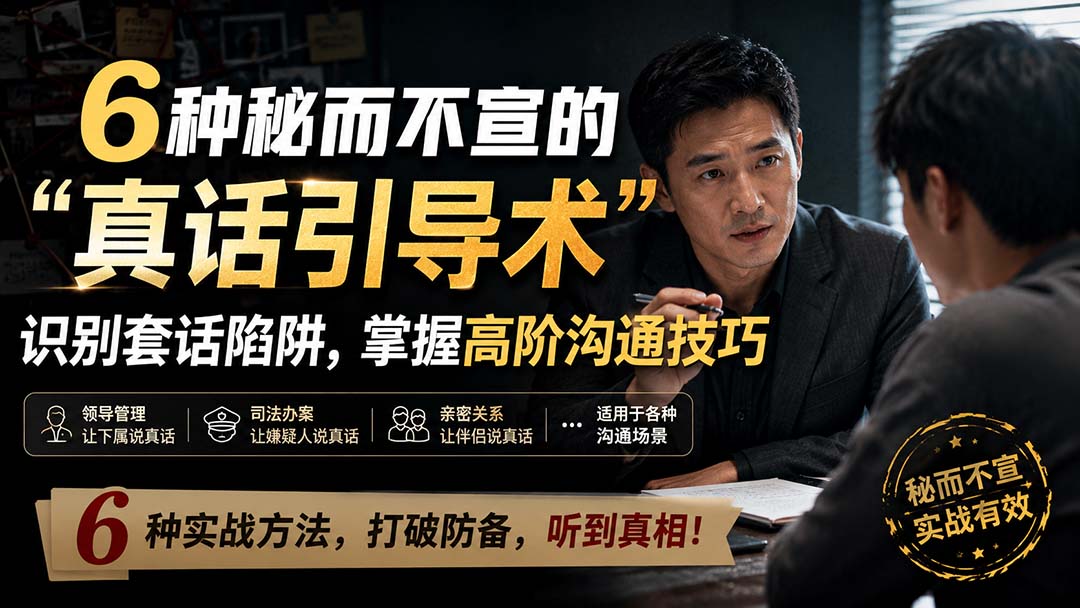 （20113期）付费文章：6种秘而不宣的“真话引导术”识别套话陷阱，掌握高阶沟通技巧