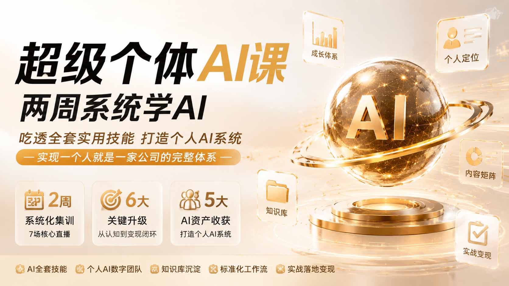 (19827期)超级个体AI课两周系统学AI;吃透全套实用技能打造个人AI系统,实现一个人就是一家公司的完整体系