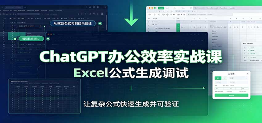 ChatGPT办公效率实战课：提示词技巧，Excel公式生成调试，文档编写教程