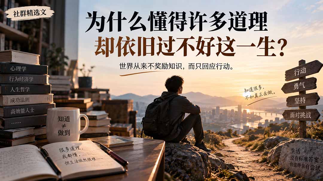 （20462期）社群精选文：为什么懂得许多道理却依旧过不好这一生？