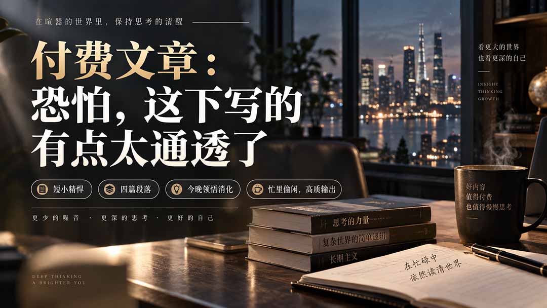 （20317期）灏泽付费文章：恐怕，这下写的有点太通透了