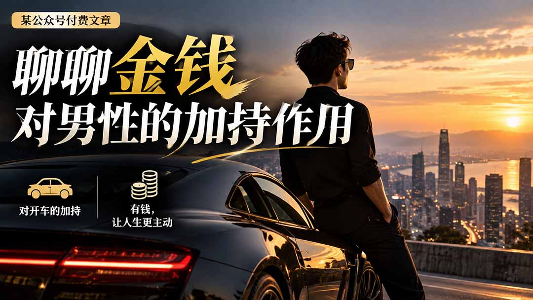 （20627期）【无水印】某公众号付费文章：聊聊金钱对男性的加持作用