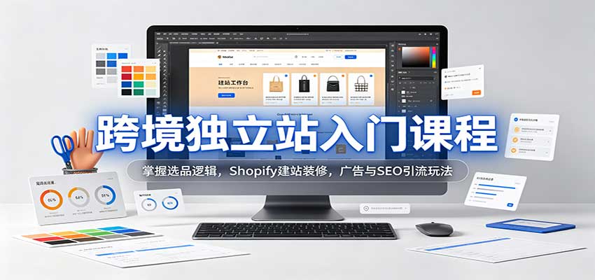 跨境独立站入门课程：掌握选品逻辑，Shopify建站装修，广告与SEO引流玩法
