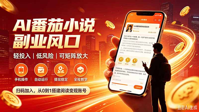（20277期）AI番茄全自动挂机｜24小时躺赚副业，轻投入|低风险|可矩阵放大