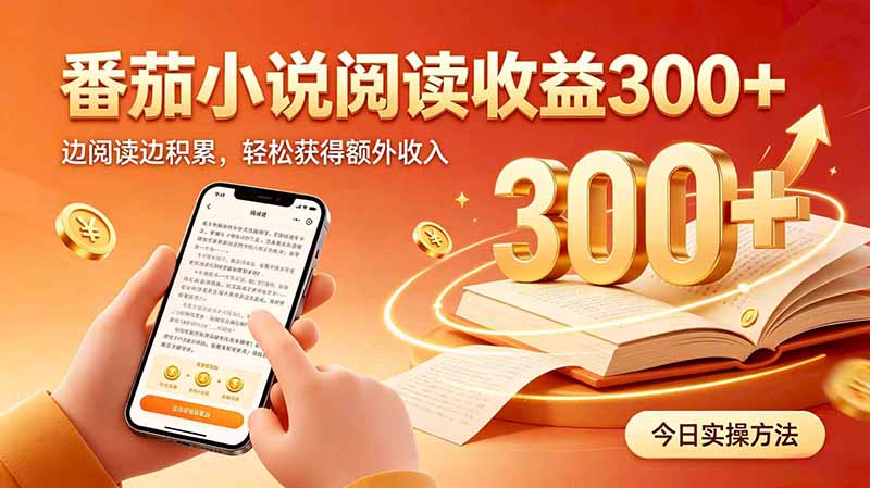 （20269期）全自动番茄挂机玩法，日入300+边阅读边积累，轻松获得额外收入